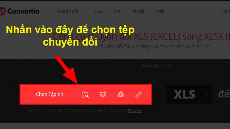 Chọn tệp muốn chuyển đổi từ máy