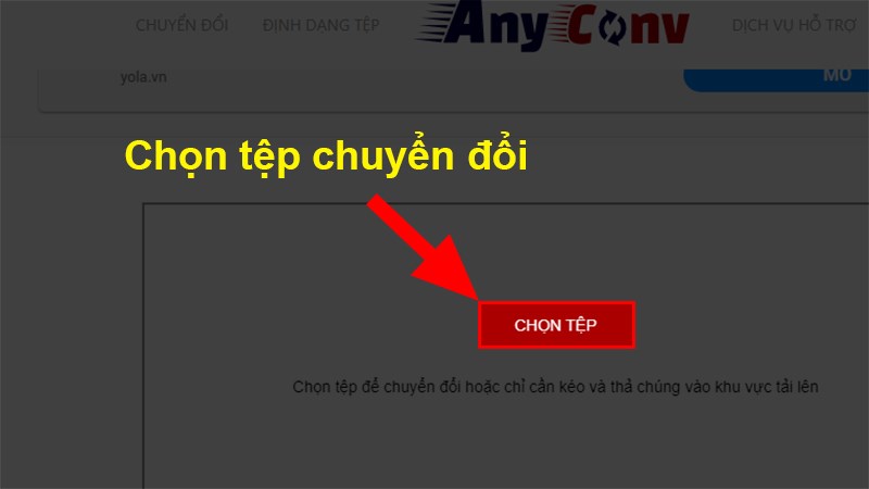 Chọn tệp muốn chuyển đổi từ máy