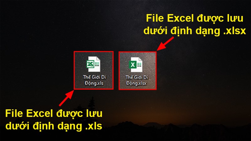 Định dạng của file Excel sau khi lưu dưới dạng xls