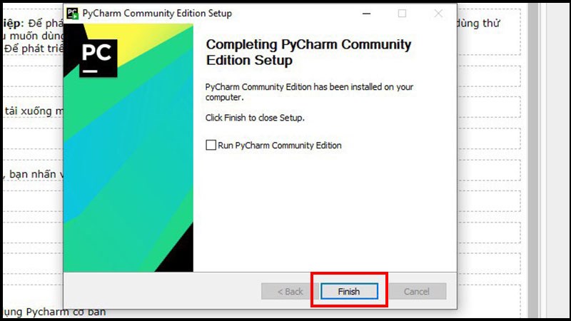 Nhấn chọn Finish