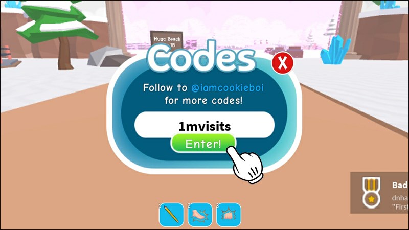 Nhập code v&agrave; nhấn Enter