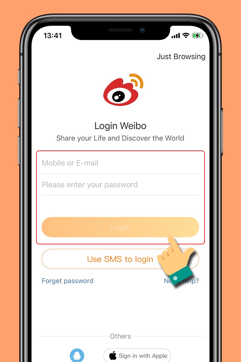 Đăng nhập tài khoản Weibo của bạn