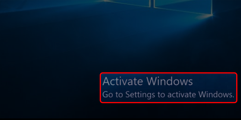 Thông báo "Activate Windows" ở góc phải dưới màn hình