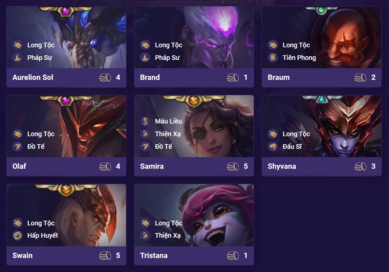 Đội h&igrave;nh Long Tộc DTCL M&ugrave;a 4.5