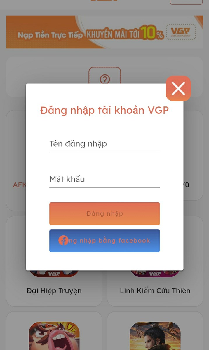 Đăng nhập tài khoản