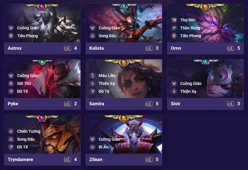 Đội hình Cuồng Giáo Đồ Tể DTCL Mùa 4.5 Đội hình Cuồng Giáo Đồ Tể DTCL Mùa 4.5