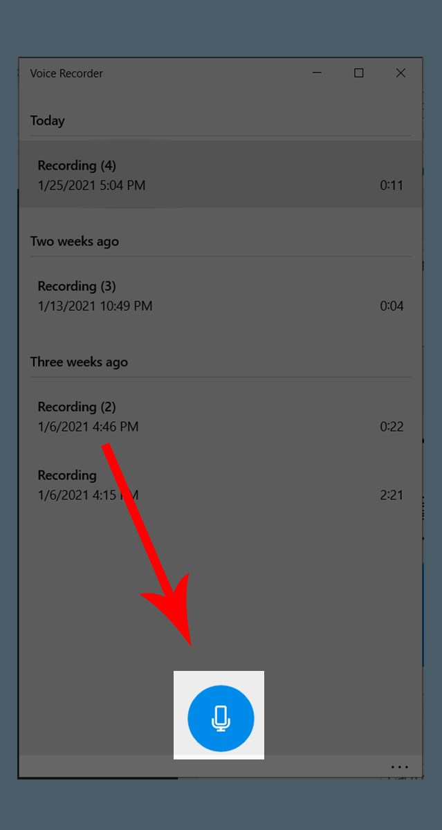 Chọn v&agrave;o biểu tượng micro để ghi &acirc;m
