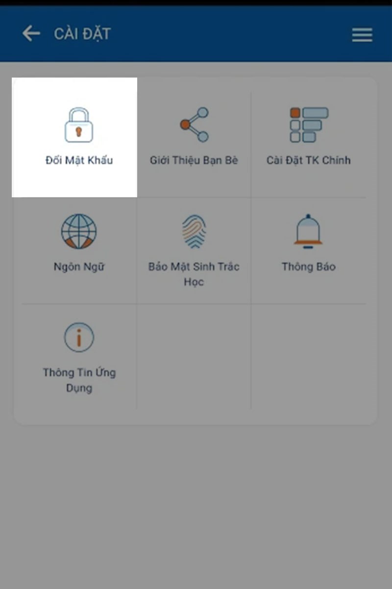 Nhấn chọn Đổi mật khẩu