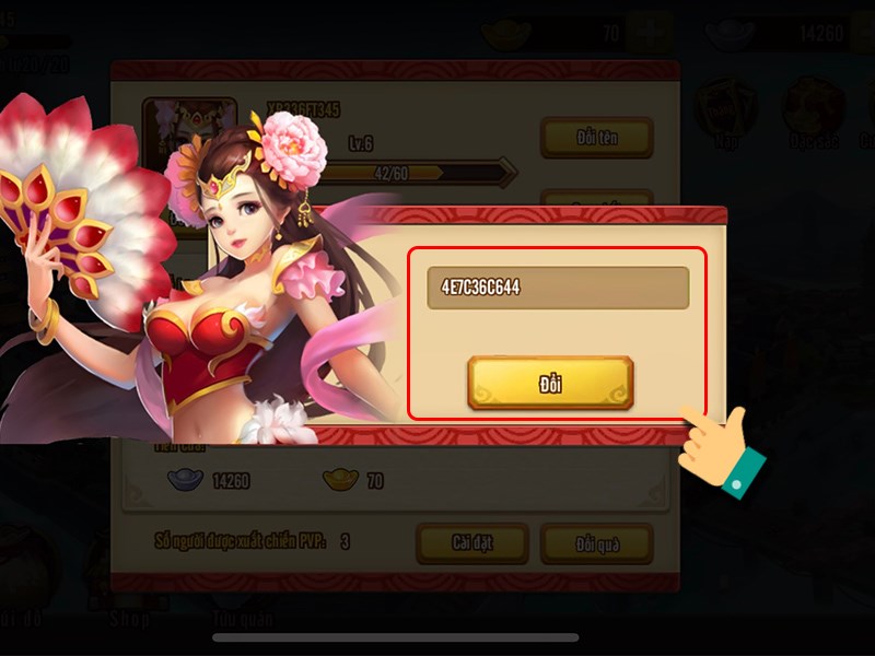 Nhập m&atilde; code để đổi qu&agrave;