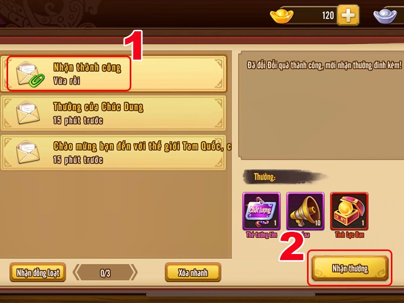 Nhấn nhận thưởng