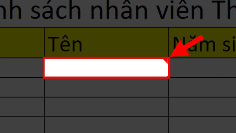 Chọn ô có ghi chú