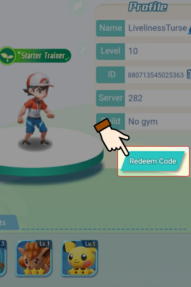 Chọn mục Redeem code