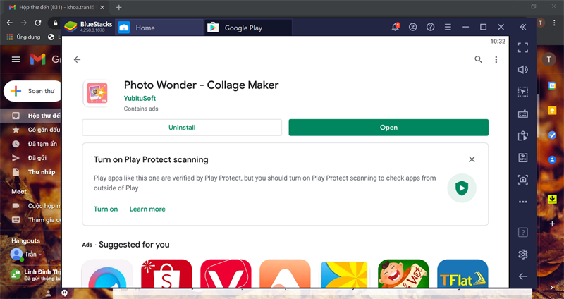 Chọn mở v&agrave; sử dụng ứng dụng