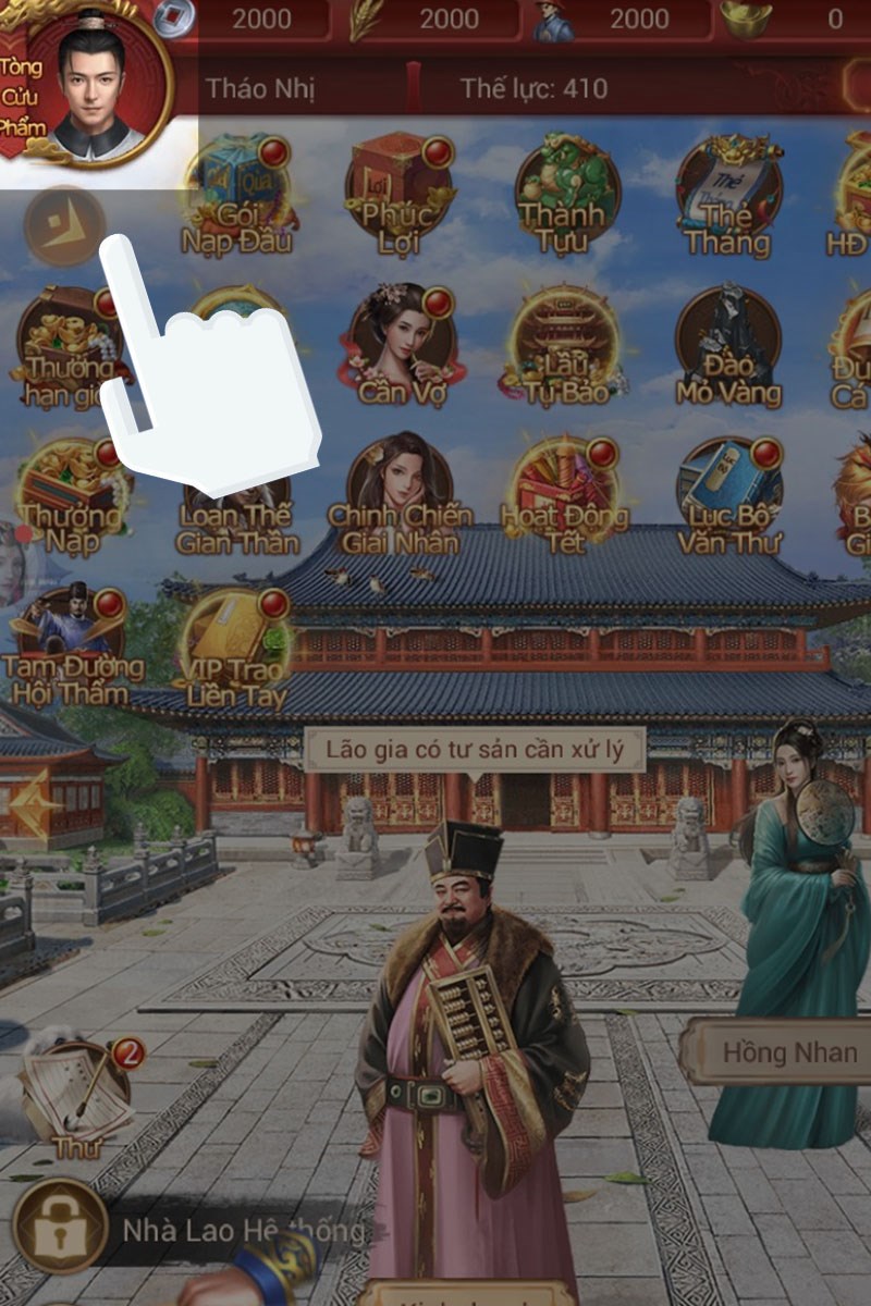 Nhấn v&agrave;o biểu tượng Avatar của bạn