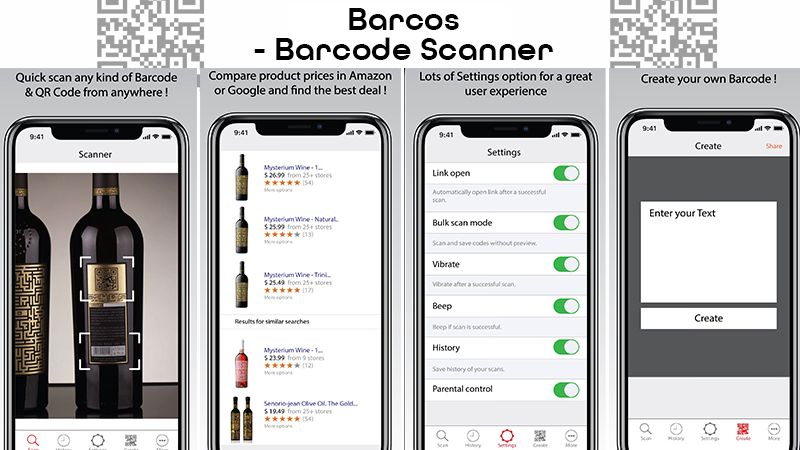 Giao diện, tính năng ứng dụng Barcos - Barcode Scanner