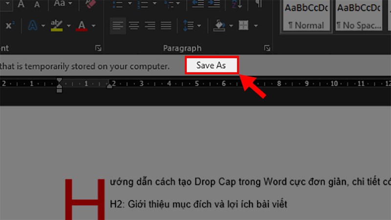 Chọn Save As