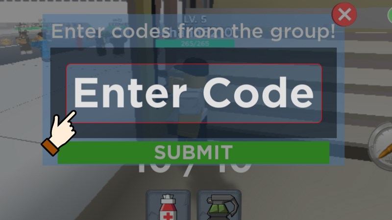 Nhập mã code vào ô trống Enter Code