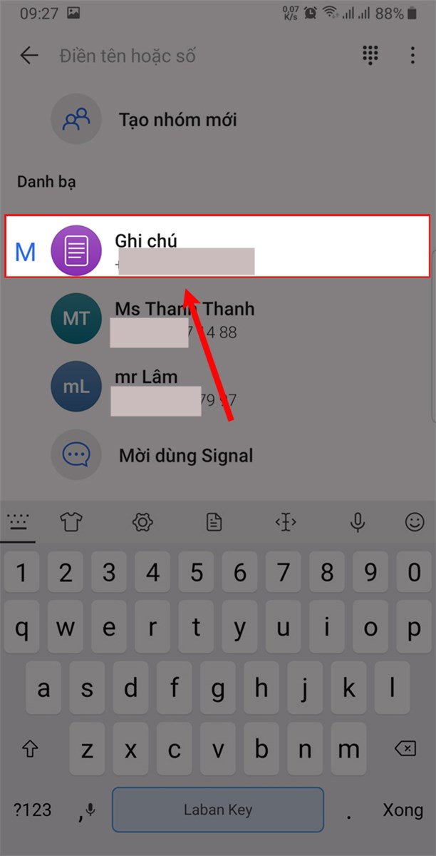 Chọn người bạn muốn tr&ograve; chuyện.