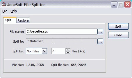 JoneSoft File Splitter: Phần mềm cắt, nối file dữ liệu JoneSoft File Splitter: Phần mềm cắt, nối file dữ liệu