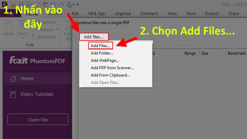 Nhấn vào nút Add files… > Chọn Add Files…