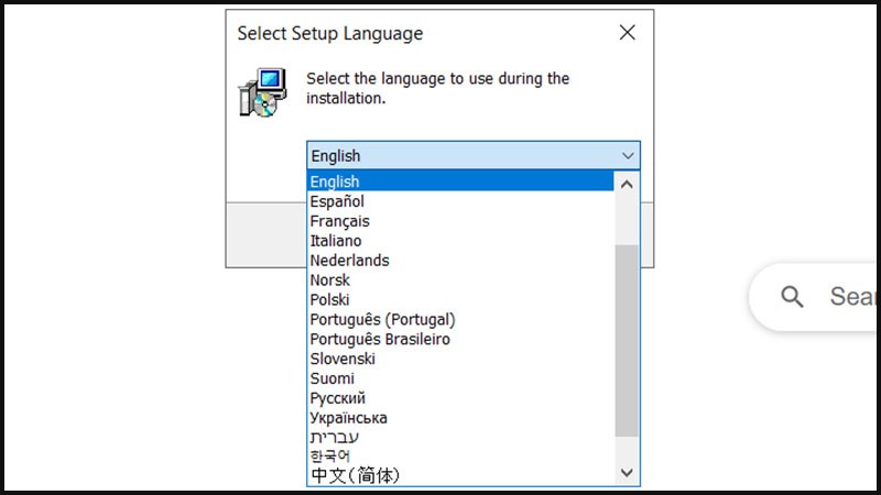 Lựa chọn ngôn ngữ sử dụng