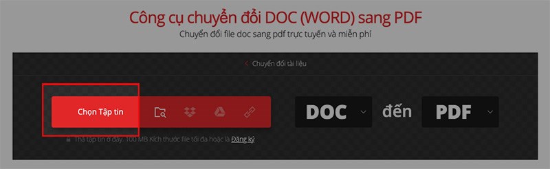 Truy cập vào trang web convertio.co > Nhấn Chọn Tập tin Truy cập vào trang web convertio.co > Nhấn Chọn Tập tin