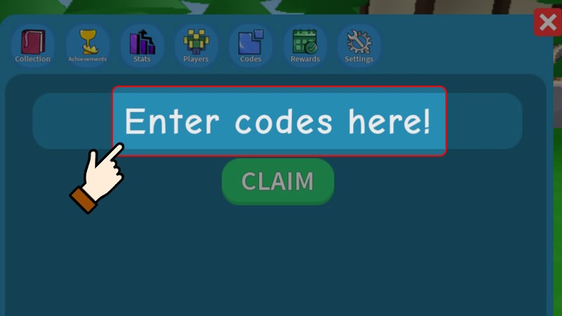 Nhập mã code vào ô trống Enter code here!