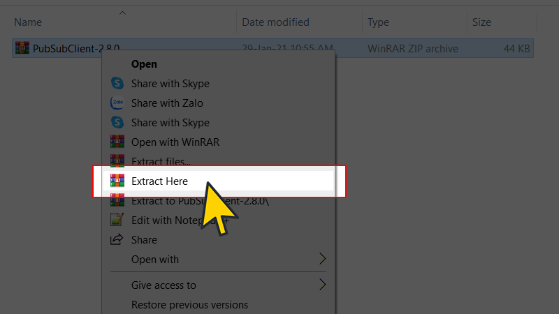  Giải nén file .ZIP 