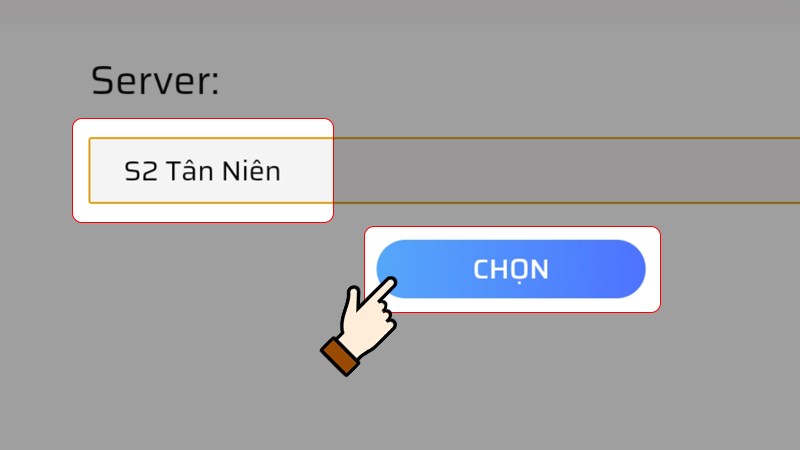 Nhấn chọn server muốn nhận code