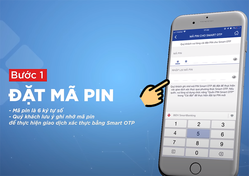 Đặt mã PIN 6 số cho Smart OTP 