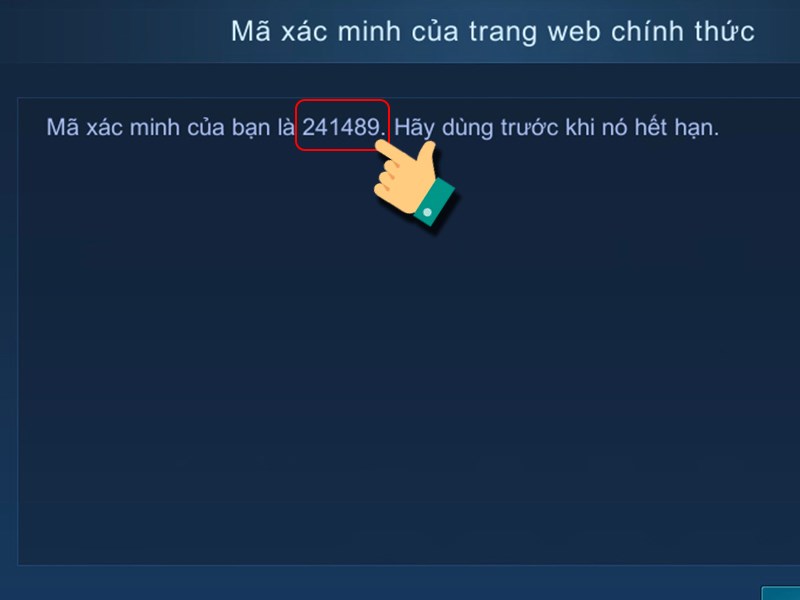 Lấy mã Verification code