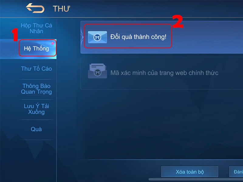 Thư hệ thống bảo đổi code thành công