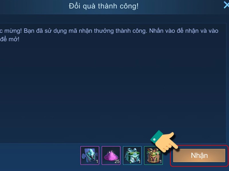 Nhận quà thành công