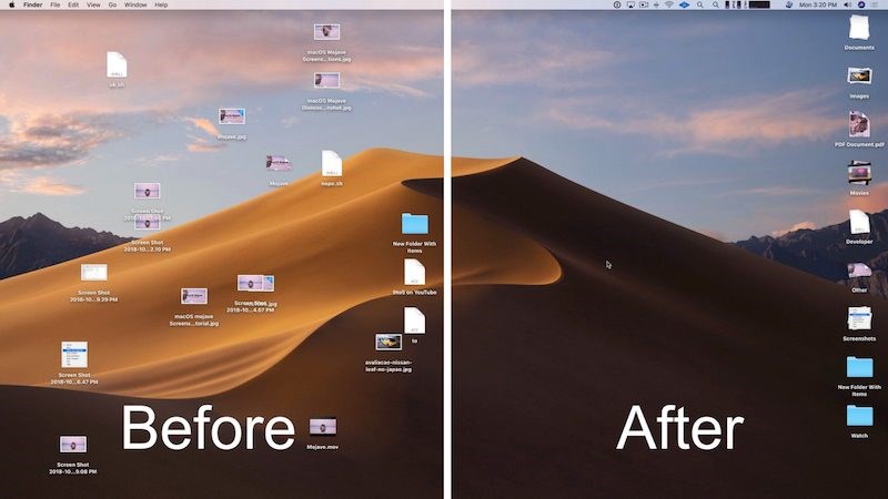 Desktops trước và sau khi dọn