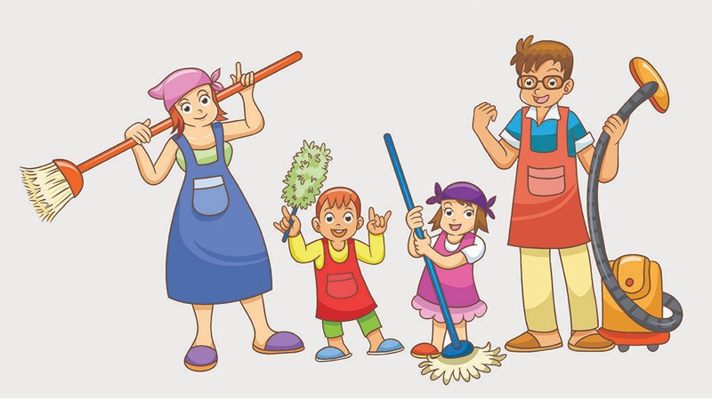 Dọn dẹp bàn thờ tổ tiên, nhà cửa