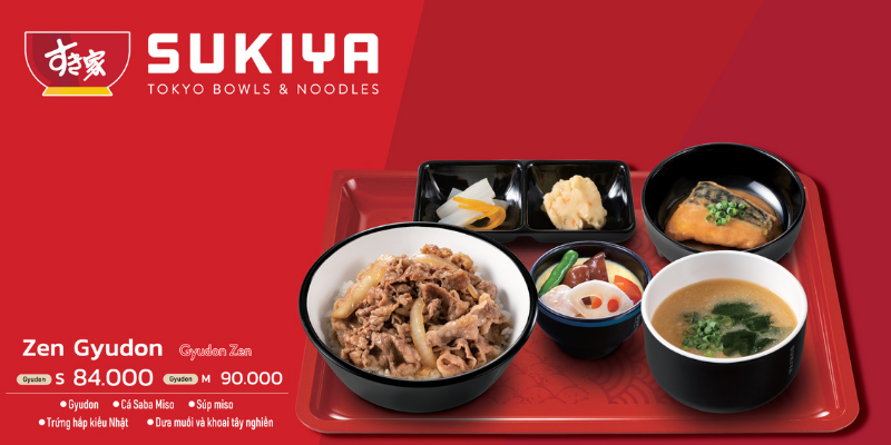 Menu Sukiya bắt mắt