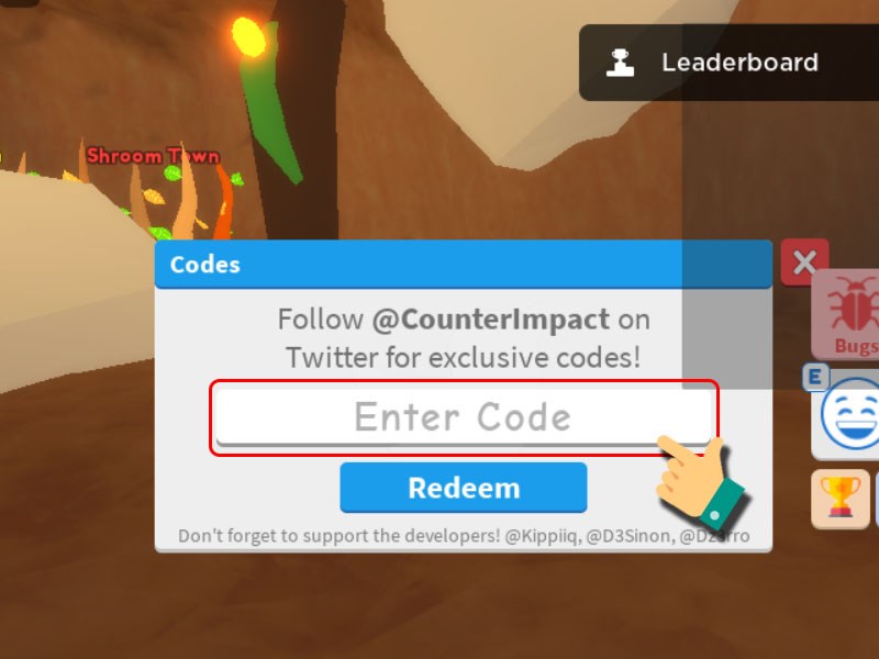 Nhập code vào ô Enter code