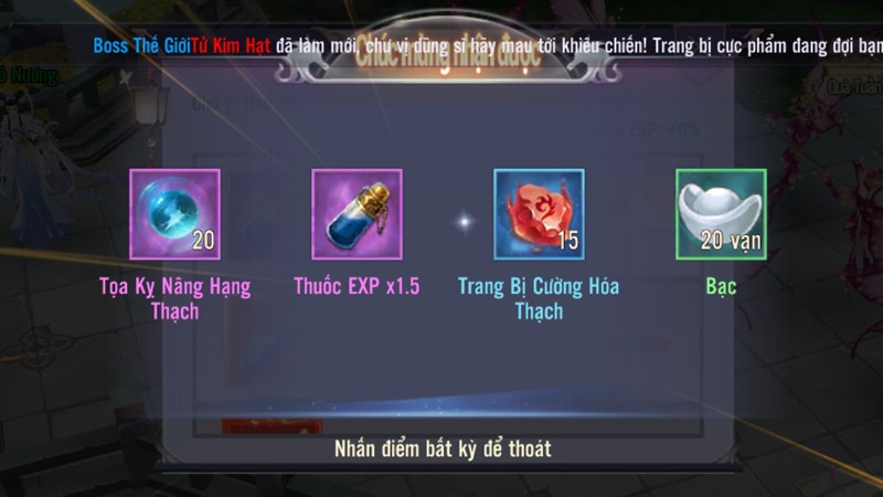 Qu&agrave; tặng được gửi v&agrave;o T&uacute;i đồ trong game