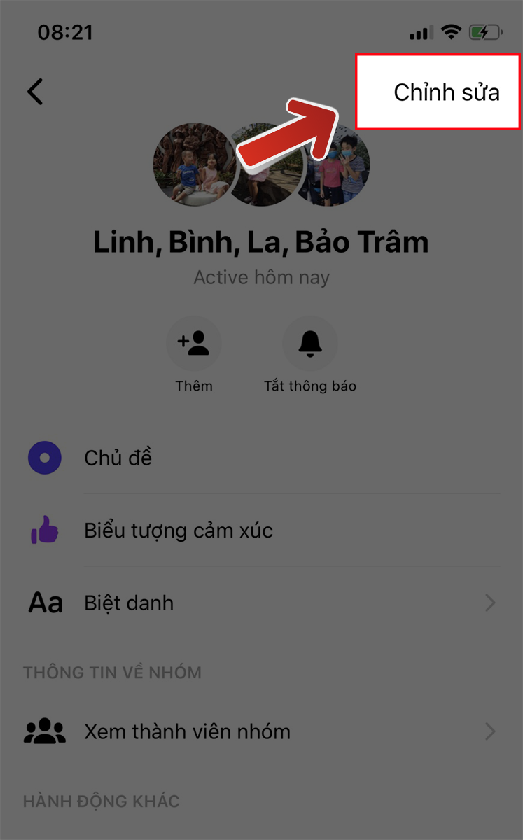Chọn Chỉnh sửa b&ecirc;n g&oacute;c phải ph&iacute;a tr&ecirc;n m&agrave;n h&igrave;nh