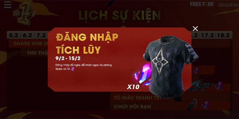 Sự kiện Đăng Nhập Tích Luỹ 