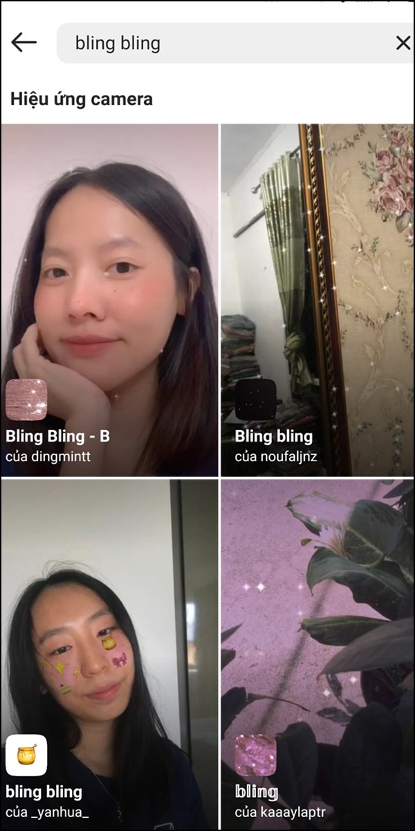 Lựa chọn Filter bling bling trên Instagram mà mình yêu thích.