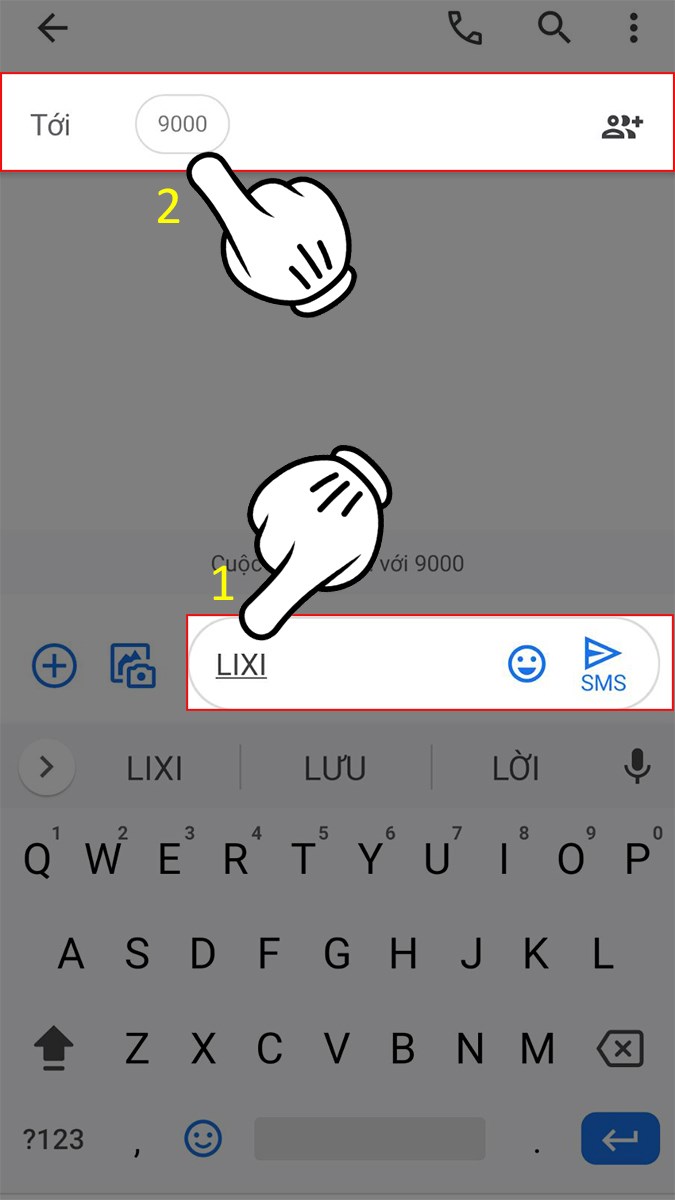 Nhập LIXI gửi 9000