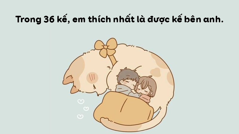Trong 36 kế, em thích nhất là được kế bên anh.