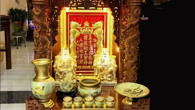 Vật phẩm cần có trên bàn thờ Thần Tài, ông Địa