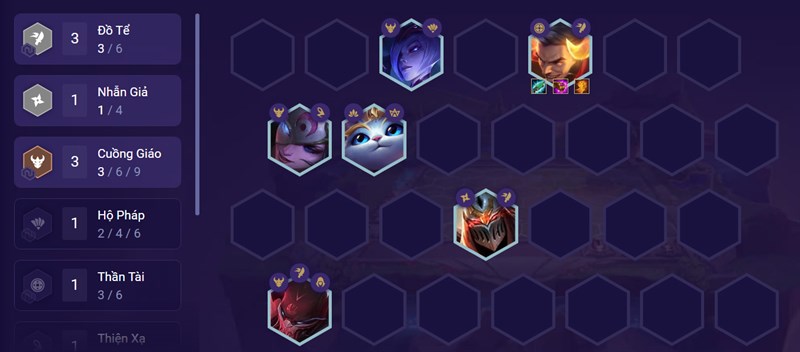 Đội h&igrave;nh giữa trận