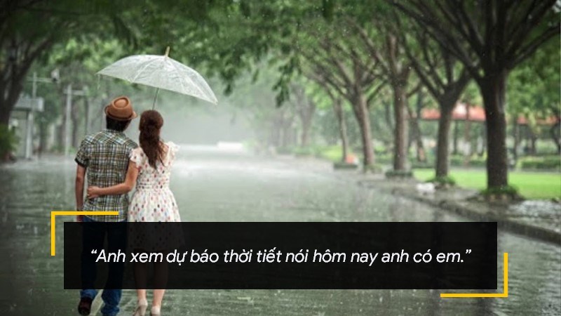 Anh xem dự báo thời tiết nói hôm nay anh có em.