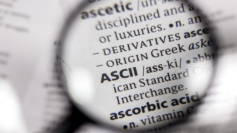 ASCII - American Standard Code for Information Interchange