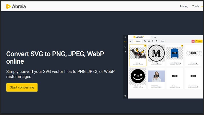 SVG to PNG converter online - Abraia