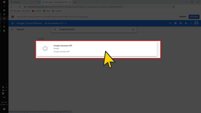 Chọn Google Assistant API