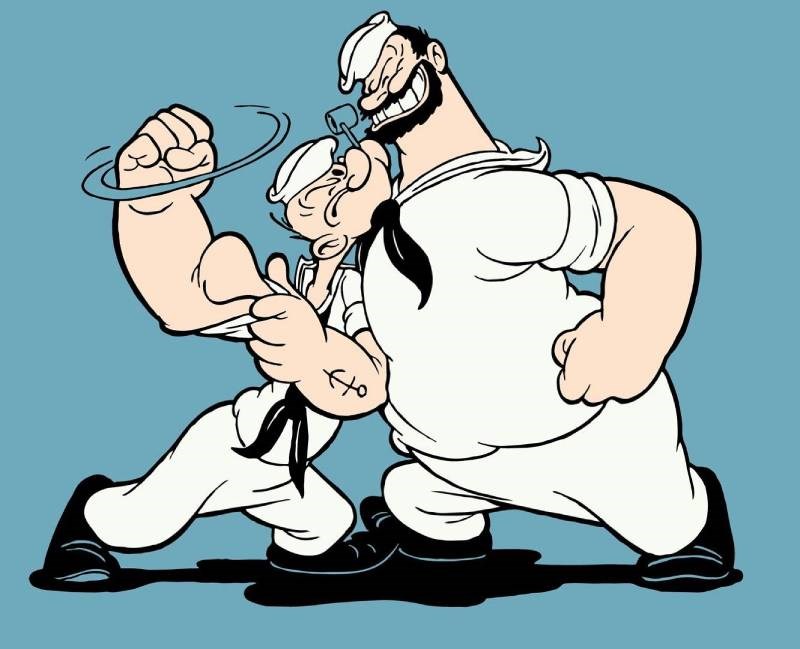 Popeye (trái) và Bluto (phải)